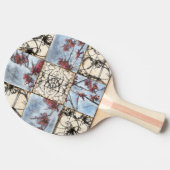 Abstract gepanelde afschildering met schuifwerk tafeltennisbatje (Zijkant)