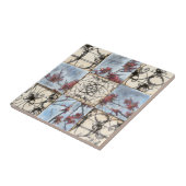 Abstract gepanelde afschildering met schuifwerk tegeltje (Zijkant)