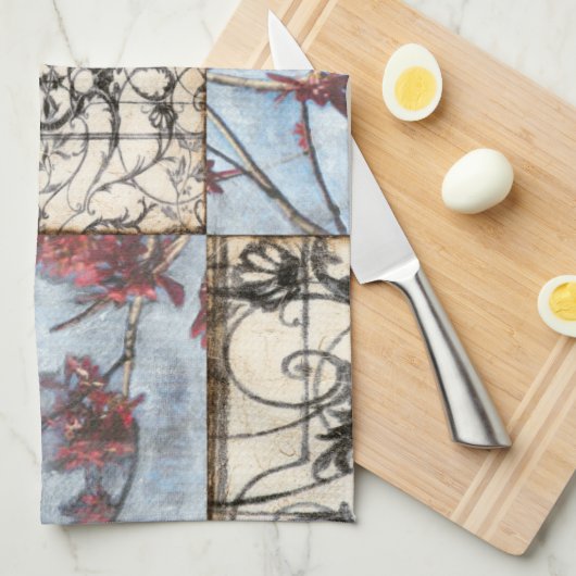 Abstract gepanelde afschildering met schuifwerk theedoek (Quarter Fold)