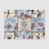 Abstract gepanelde afschildering met schuifwerk tissuepapier (Voorkant)