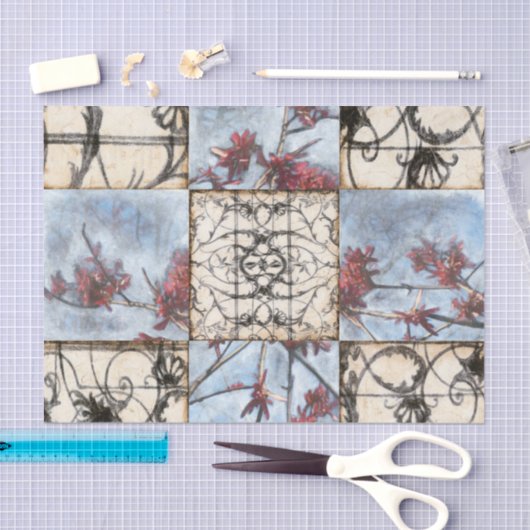 Abstract gepanelde afschildering met schuifwerk tissuepapier (Craft)