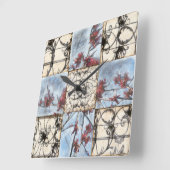 Abstract gepanelde afschildering met schuifwerk vierkante klok (Hoek)