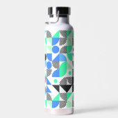 Abstract Gepersonaliseerd Blauw Groen Geometrisch Waterfles (Rechts)