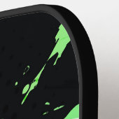 Abstract gepersonaliseerd Initiaal Fun Green & Bla Pickleball Paddle (Links Detail)