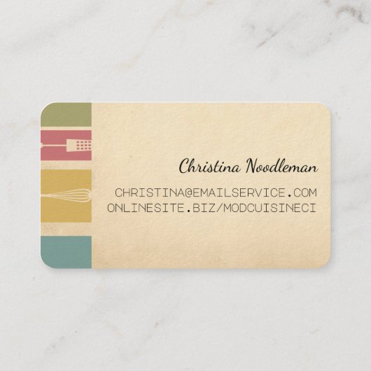 Abstract gereedschap voor het koken van keukenchef visitekaartje (Achterkant)