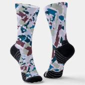 Abstract geruite vormgeving 1 sokken (Gebogen)