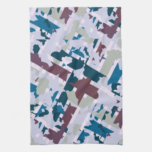 Abstract geruite vormgeving 1 theedoek (Verticaal)