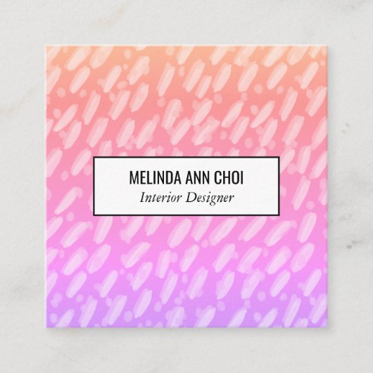 Abstract geschilde stippen spots pastelzon vierkante visitekaartje (Voorkant)