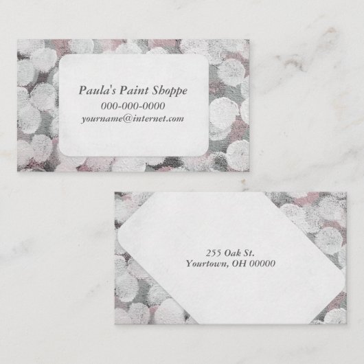 abstract geschilderd cirkelpatroon visitekaartje (Voorkant / Achterkant)