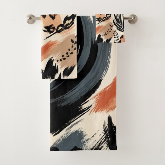 Abstract geschilderd exotisch dierenprint luipaard bad handdoek (Insitu)