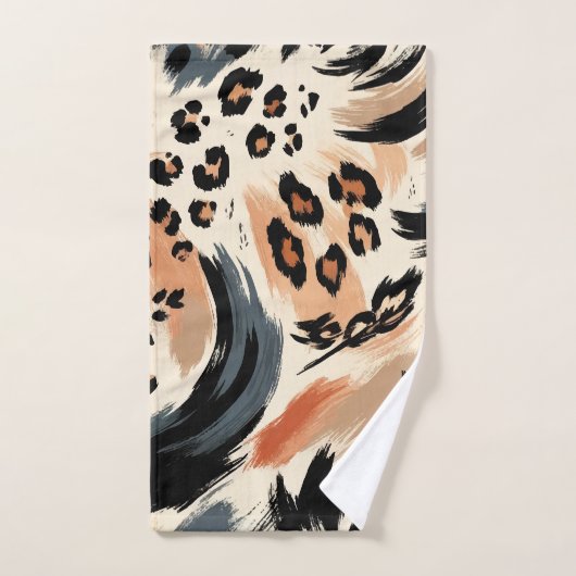 Abstract geschilderd exotisch dierenprint luipaard bad handdoek (Handdoek)