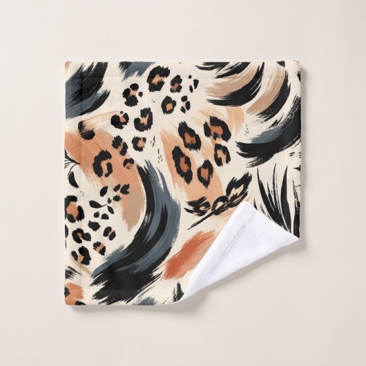 Abstract geschilderd exotisch dierenprint luipaard bad handdoek (Wasdoekje)