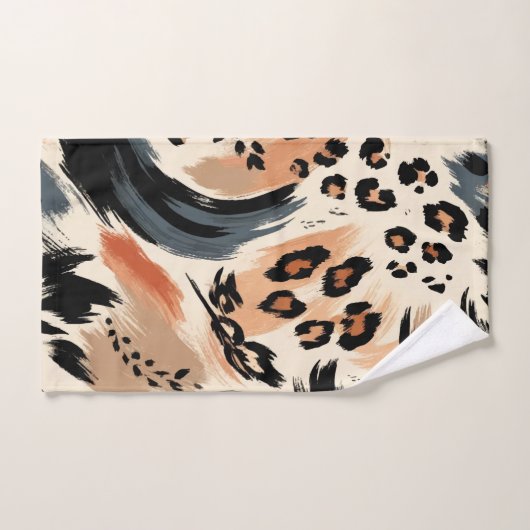 Abstract geschilderd exotisch dierenprint luipaard bad handdoek (Handdoek)