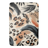 Abstract geschilderd exotisch dierenprint luipaard badmat (Voorkant Verticaal)