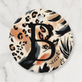 Abstract geschilderd exotisch dierenprint luipaard bedankjes labels (Achterkant)