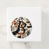 Abstract geschilderd exotisch dierenprint luipaard bedankjes labels (In situ)