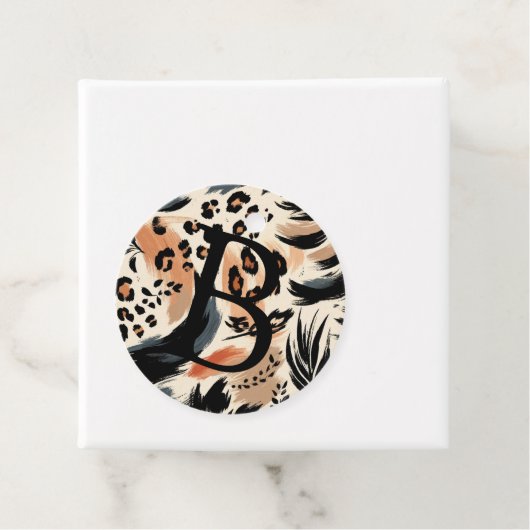 Abstract geschilderd exotisch dierenprint luipaard bedankjes labels (In situ)