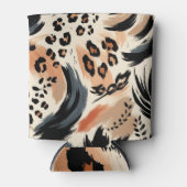Abstract geschilderd exotisch dierenprint luipaard blikjeskoeler (Voorkant)