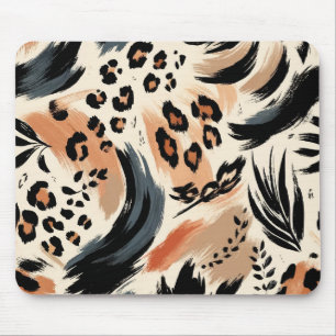 Abstract geschilderd exotisch dierenprint luipaard muismat