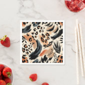 Abstract geschilderd exotisch dierenprint luipaard servet (Insitu)