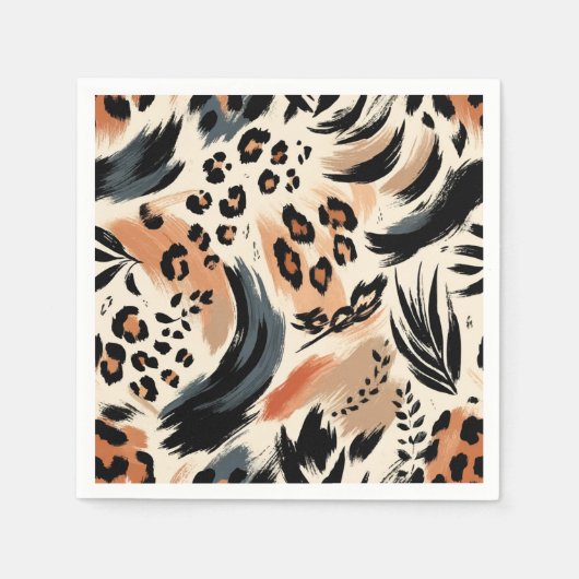 Abstract geschilderd exotisch dierenprint luipaard servet (Voorkant)