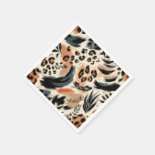 Abstract geschilderd exotisch dierenprint luipaard servet (Hoek)