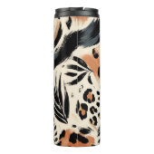 Abstract geschilderd exotisch dierenprint luipaard thermosbeker (Achterkant)