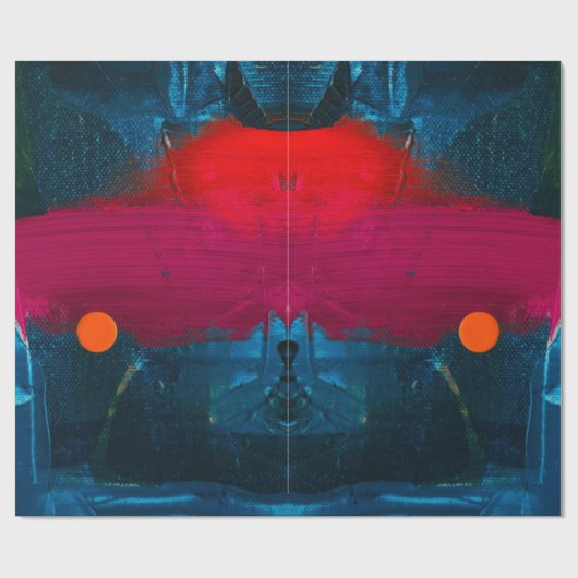 Abstract geschilderd kunstcadeau inpakpapier (Vlak)