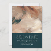 Abstract geschilderd modern blauwgroen crème terra kaart (Voorkant)