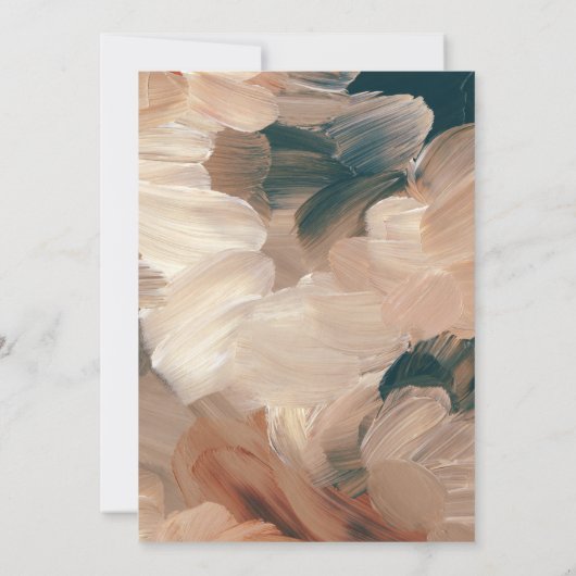 Abstract geschilderd modern blauwgroen crème terra kaart (Achterkant)