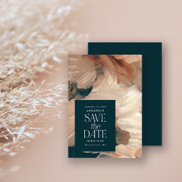 Abstract geschilderd modern blauwgroen crème terra kaart