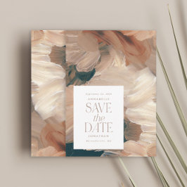 Abstract geschilderd modern blauwgroen crème terra kaart