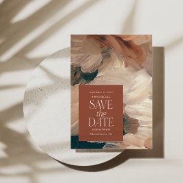 Abstract geschilderd modern blauwgroen crème terra kaart