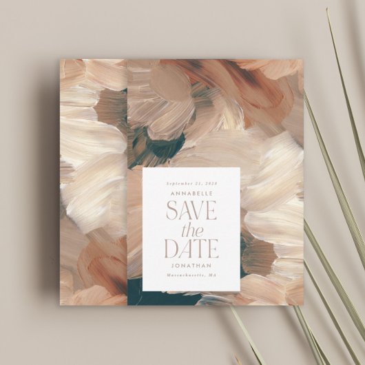 Abstract geschilderd modern blauwgroen crème terra kaart