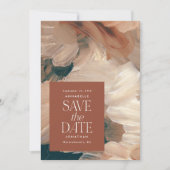 Abstract geschilderd modern blauwgroen crème terra kaart (Voorkant)