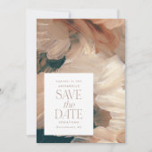 Abstract geschilderd modern blauwgroen crème terra kaart (Voorkant)