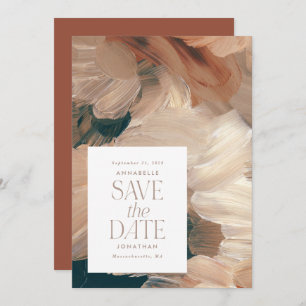 Abstract geschilderd modern blauwgroen crème terra kaart