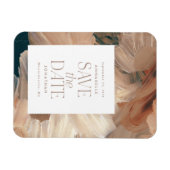 Abstract geschilderd modern blauwgroen crème terra magneet (Horizontaal)