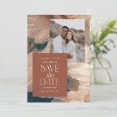 Abstract geschilderd modern blauwgroen terracotta- kaart (Staand voorkant)