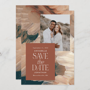 Abstract geschilderd modern blauwgroen terracotta- kaart