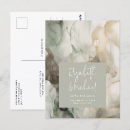 Abstract geschilderd Modern Sage Green Save the Da Briefkaart