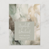 Abstract geschilderd Modern Sage Green Save the Da Briefkaart (Voorkant)