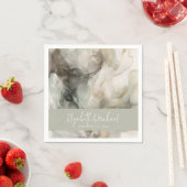 Abstract geschilderd Modern Sage Groen Bruiloft Servet (Insitu)