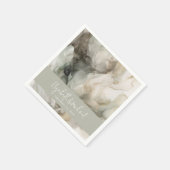 Abstract geschilderd Modern Sage Groen Bruiloft Servet (Hoek)