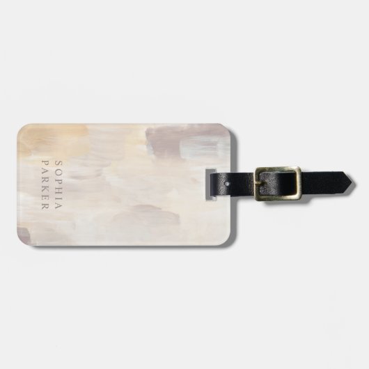 Abstract geschilderd | Neutraal eutraal minimalist Bagagelabel (Voorkant horizontaal)