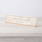 Abstract geschilderd | Neutraal eutraal minimalist Bureau Naambordje (Voorkant)