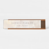 Abstract geschilderd | Neutraal eutraal minimalist Bureau Naambordje (Voorkant)