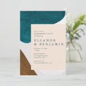 Abstract geschilderd turquoise bronzen verlovingsf kaart (Staand voorkant)