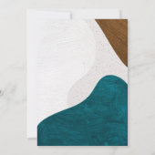 Abstract geschilderd turquoise bronzen verlovingsf kaart (Achterkant)