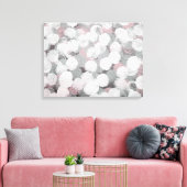 abstract geschilderde cirkels in zacht grijs en wi canvas afdruk (Insitu (Woonkamer))
